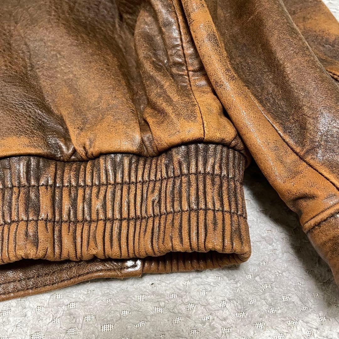 超希少LLサイズ✨ヴィンテージ フライトジャケット　A2 レザージャケット　ボア