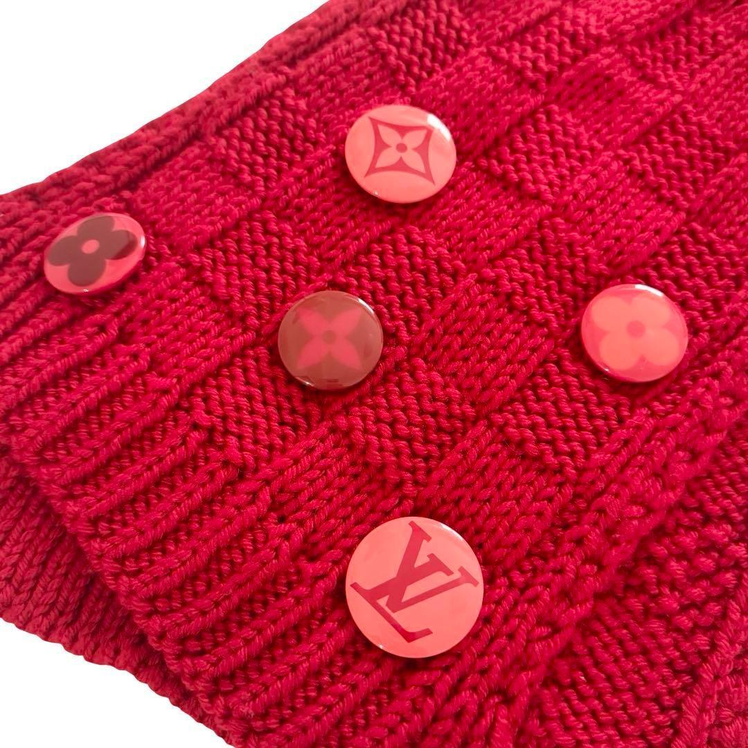 LOUIS VUITTON ルイヴィトン M74450 ウール マフラー レッド