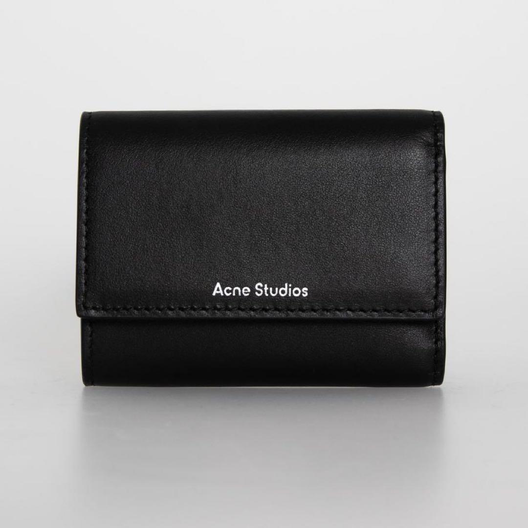 Acne Studios 三つ折り財布 ブラック レザー メンズ 正規品 箱