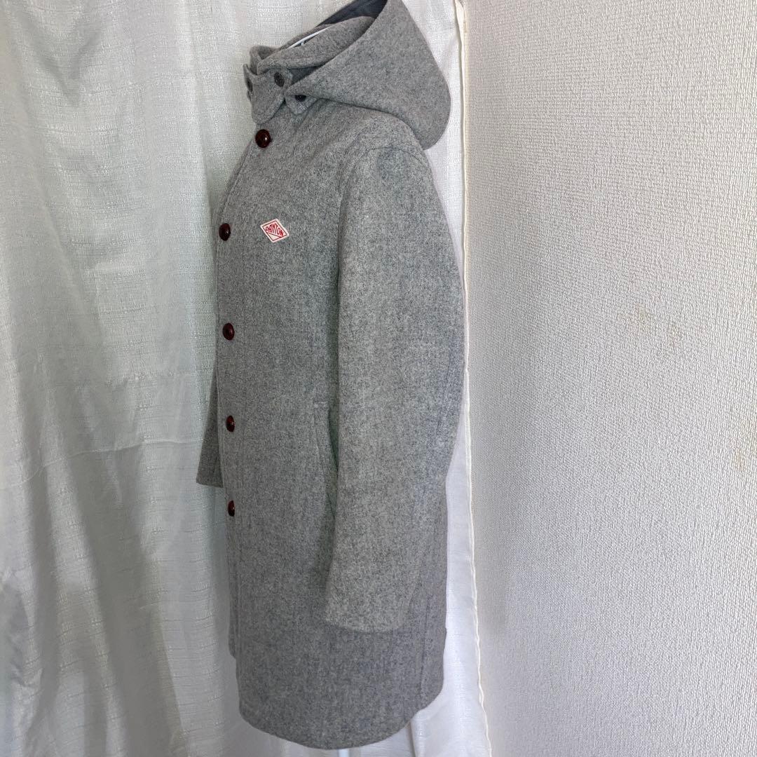 極美品　DANTON ウールモッサ・フーデイロングコート　グレー系　メンズ38