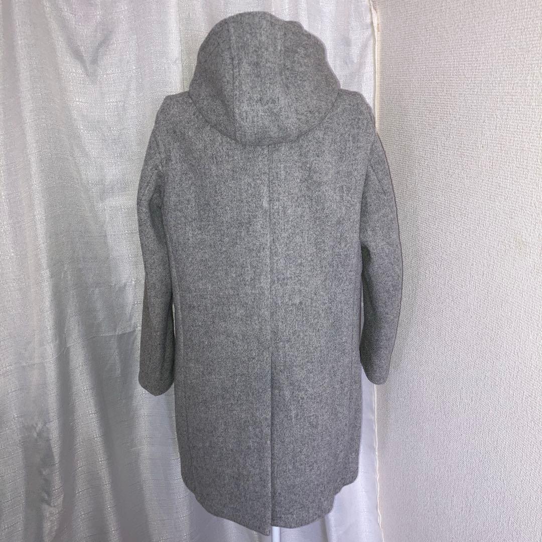 極美品　DANTON ウールモッサ・フーデイロングコート　グレー系　メンズ38