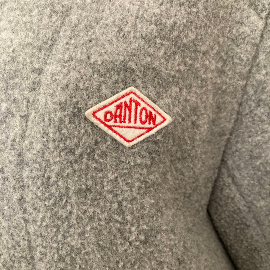 極美品　DANTON ウールモッサ・フーデイロングコート　グレー系　メンズ38