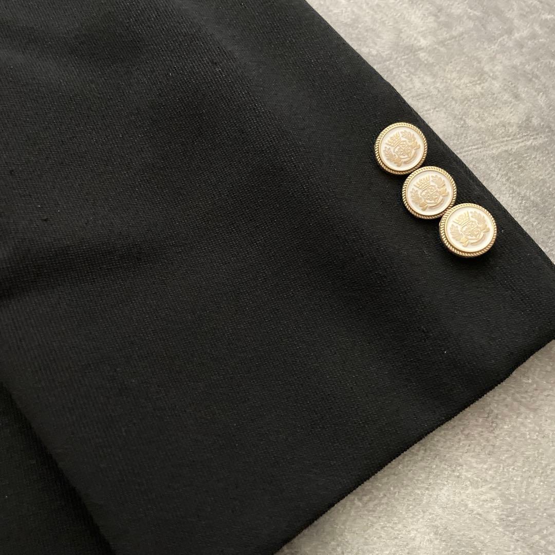 極上 白金ボタン 漆黒ダブルブレストスーツ Saint Laurentネクタイ