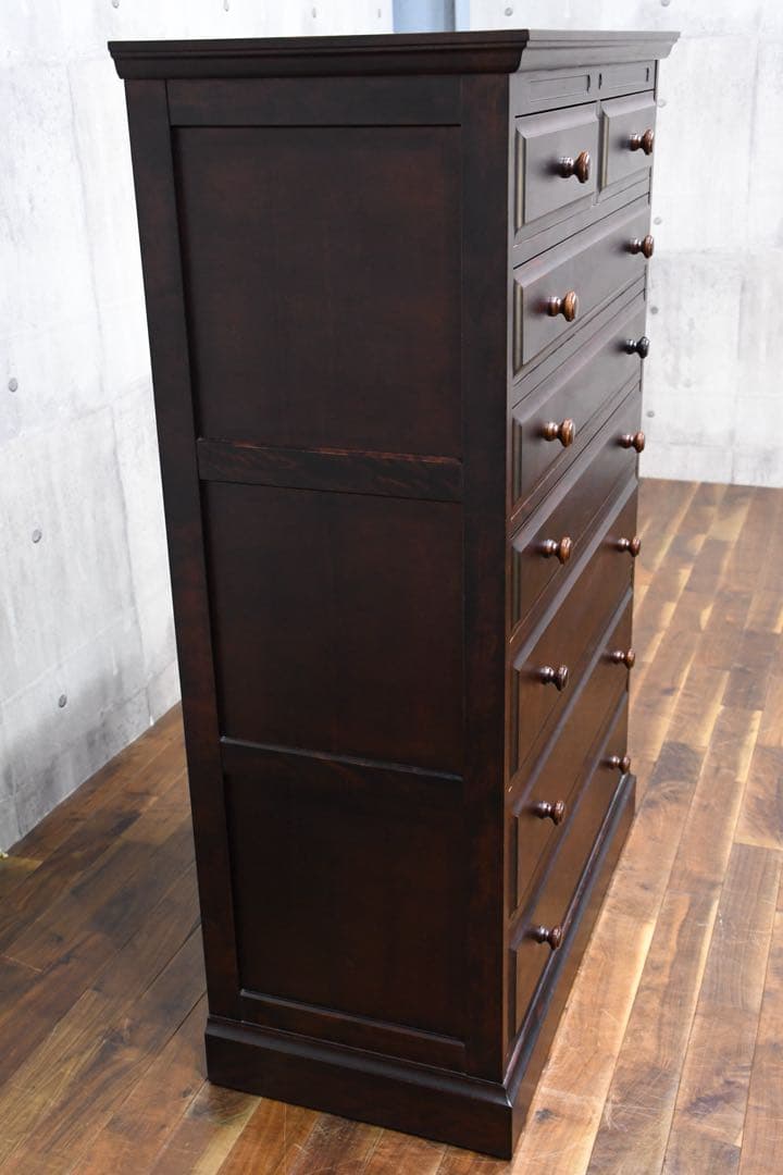 FAC23 神居民芸 カバ/樺材 7段チェスト タワーチェスト W90cm