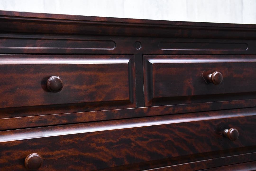 FAC23 神居民芸 カバ/樺材 7段チェスト タワーチェスト W90cm