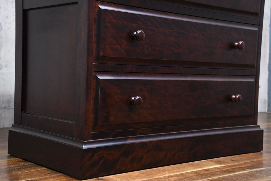 FAC23 神居民芸 カバ/樺材 7段チェスト タワーチェスト W90cm