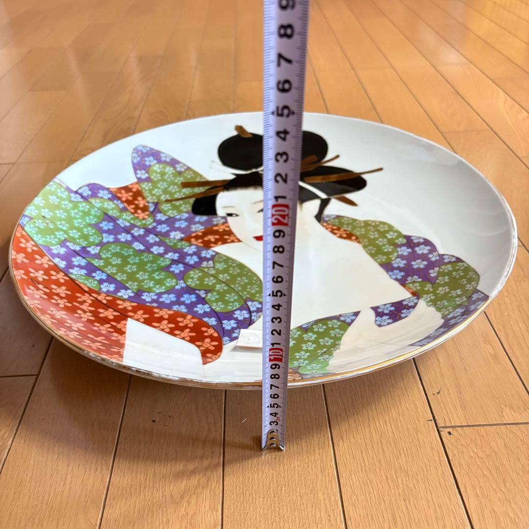 上源六製 大皿 飾皿 浮世絵 絵皿 春画 美人画