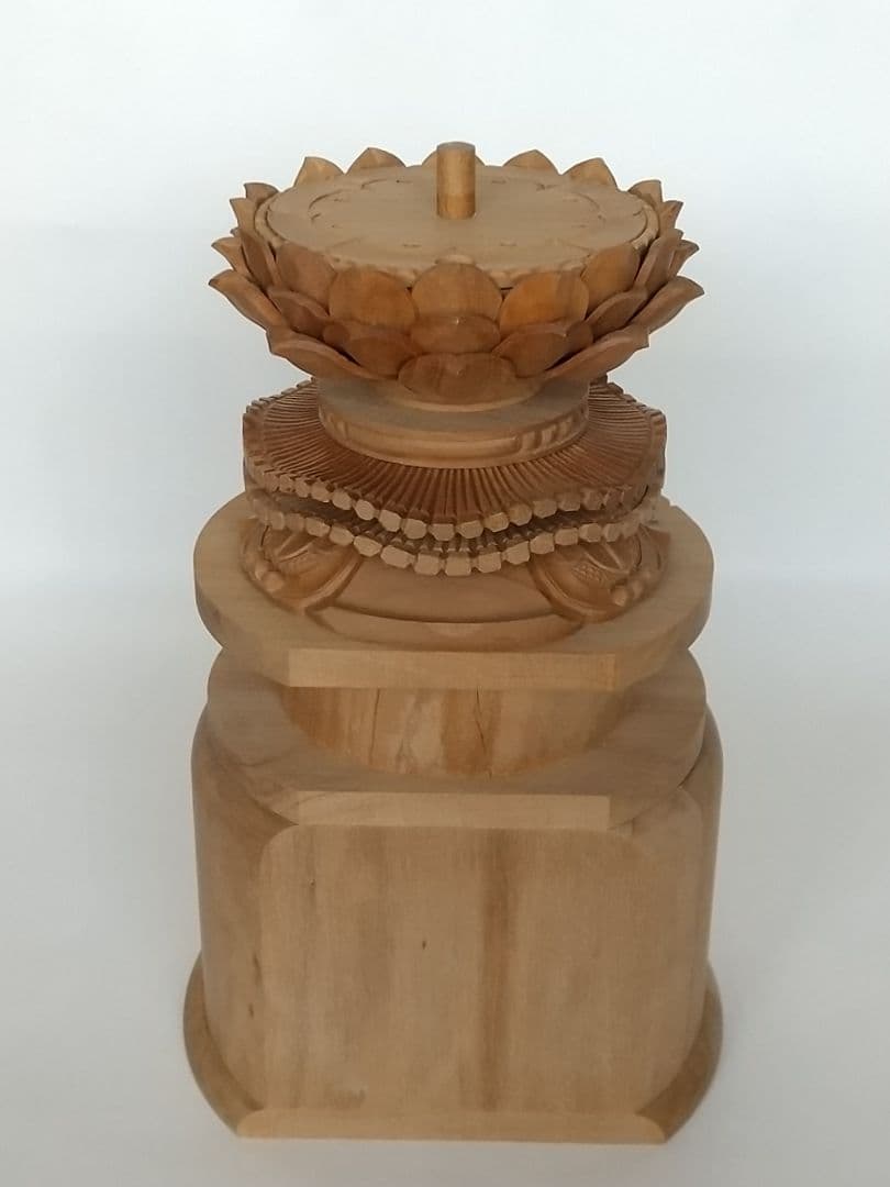 台座のみ 立像用【大】#492 背切 円型 ◆白檀 木彫 仏像付属品