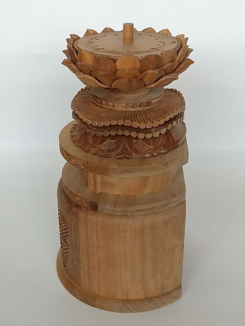 台座のみ 立像用【大】#492 背切 円型 ◆白檀 木彫 仏像付属品