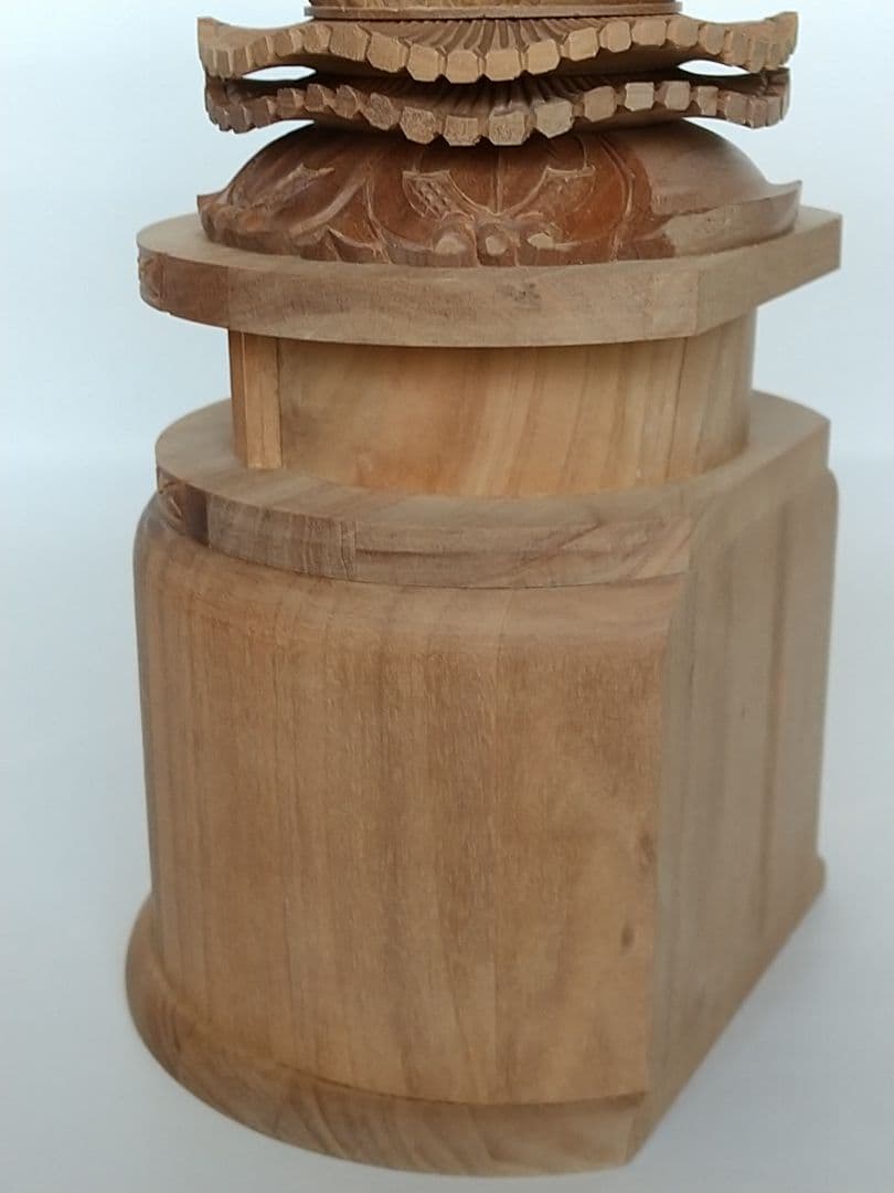 台座のみ 立像用【大】#492 背切 円型 ◆白檀 木彫 仏像付属品