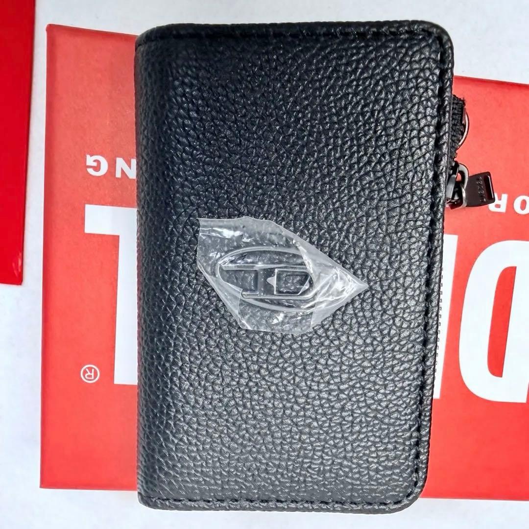 新品未使用 ディーゼル Lジップキー キーケース ケース レザー ブラック