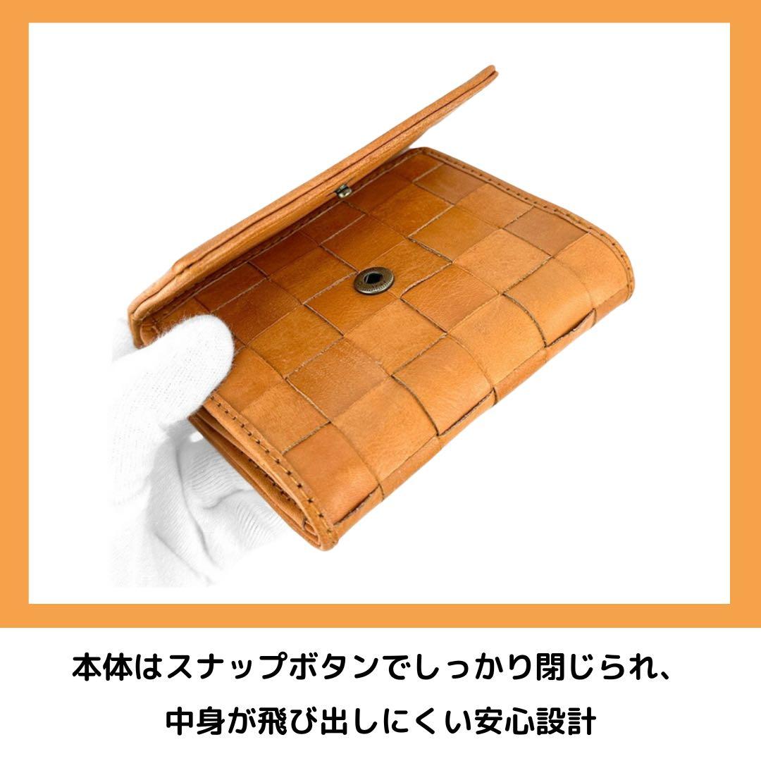 zucchero filato ブラウン 三つ折り財布 コンパクト 小さめ