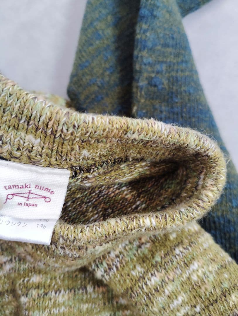 玉木新雌　tamaki niime 日本製　ミックスパターン　ニット　レギンス