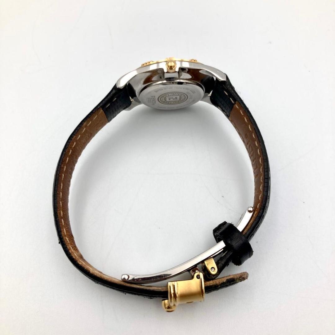 261 新品電池フェンディ 2000L 腕時計 FF ロゴ ゴールド ズッカ柄