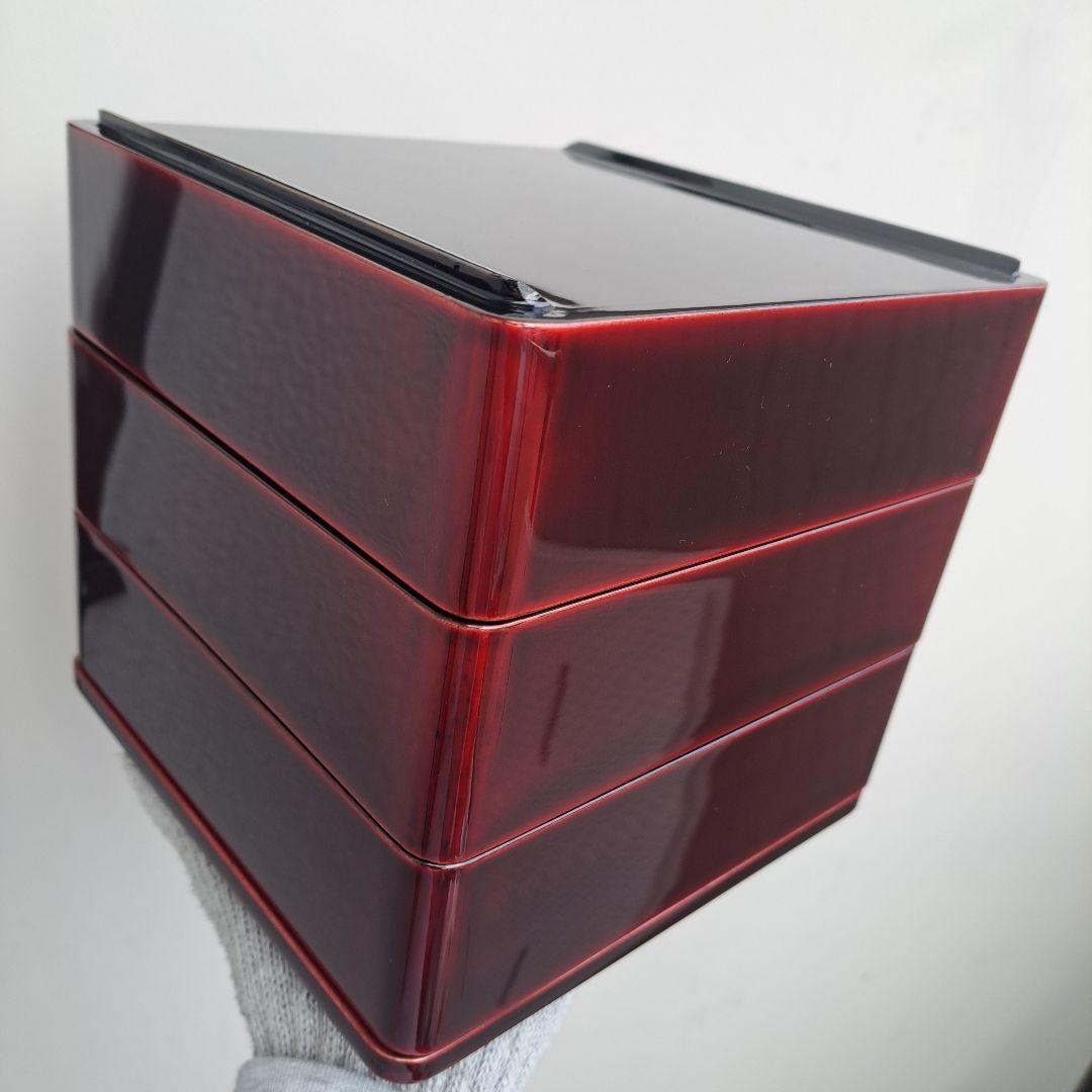 宮城県\"伝統工芸「玉虫塗」　6.5寸 3段重箱　天然木製　長期保管品