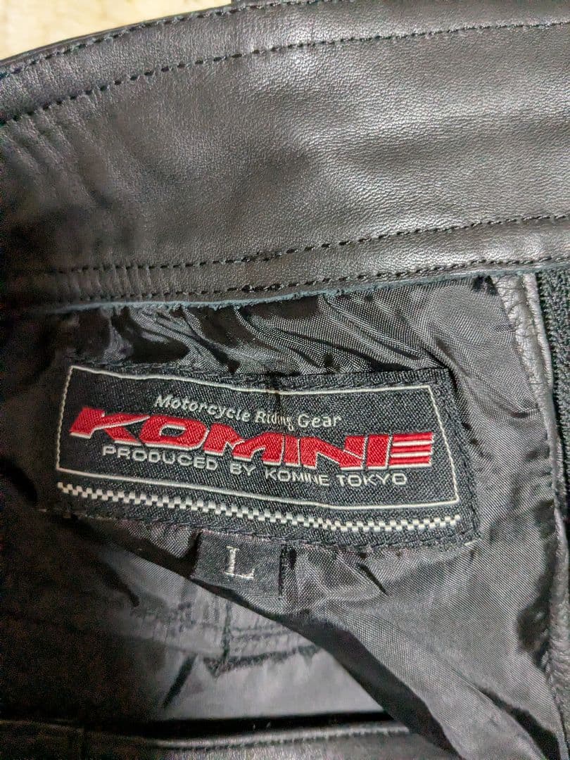 KOMINE 黒レザーパンツ Lサイズ