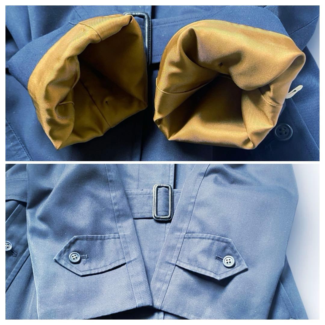 BURBERRYSステンカラーコート ウールライナー付ノバチェック ネイビーL