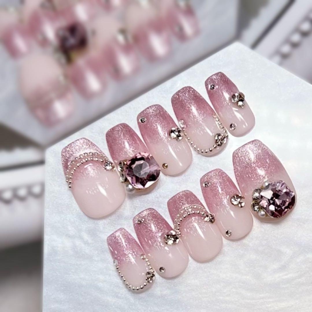 お急ぎ便A♥ ネイルチップ 量産型 オーダー 韓国 ワンホン 現品 ちゅるん