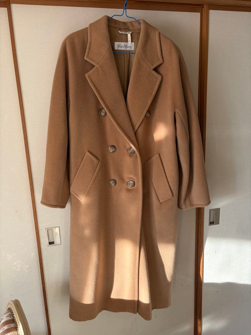 MaxMara ベージュ ダブルブレスト ロングコート