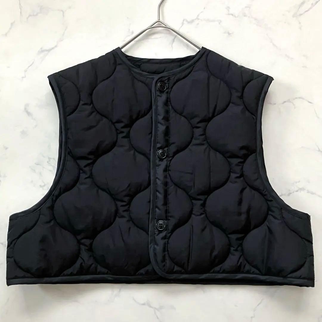 HYKE QUILTED CROPPED VEST 黒 2023FW 17403