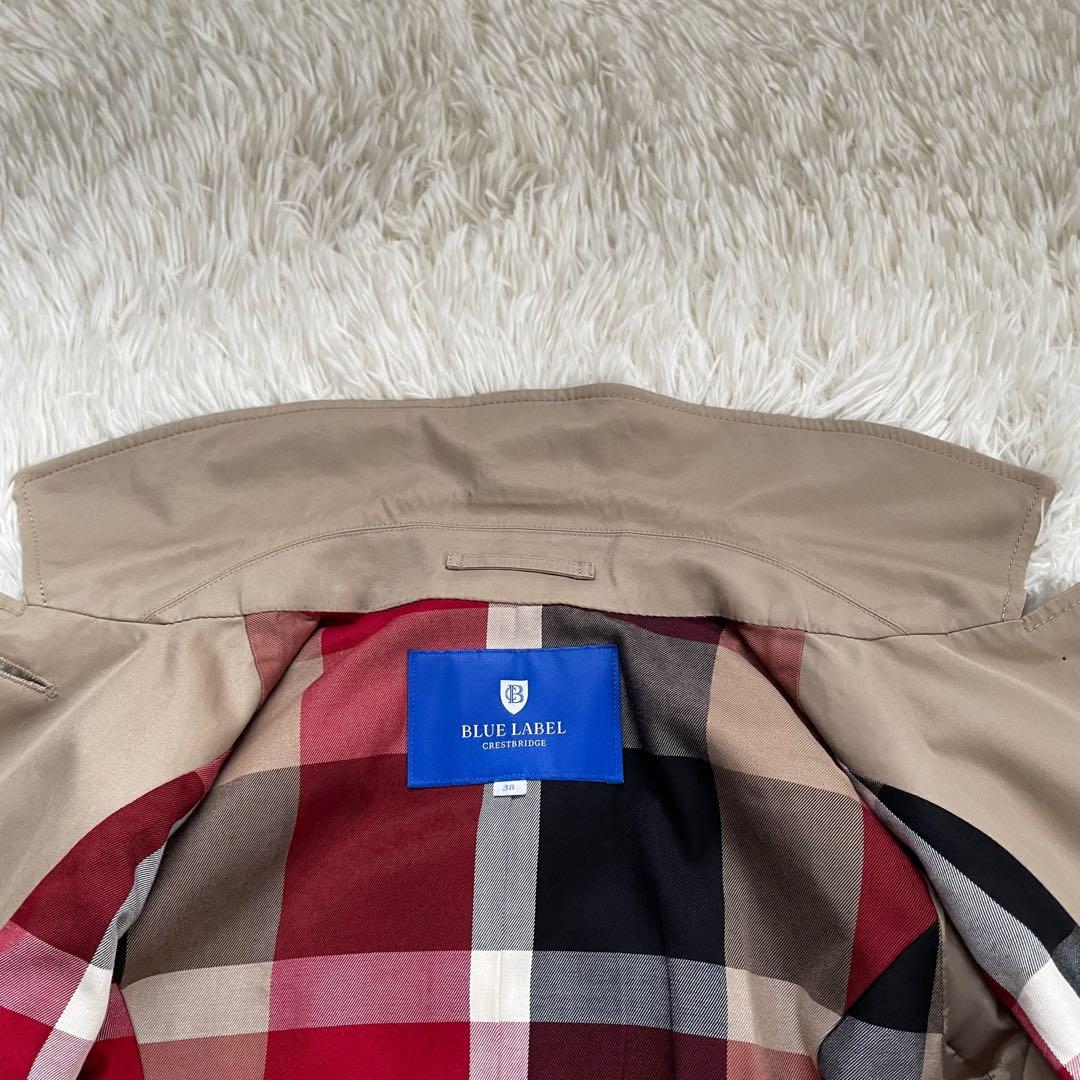 ブルーレーベルクレストブリッジベージュステンカラーコートCBチェックベルト付属