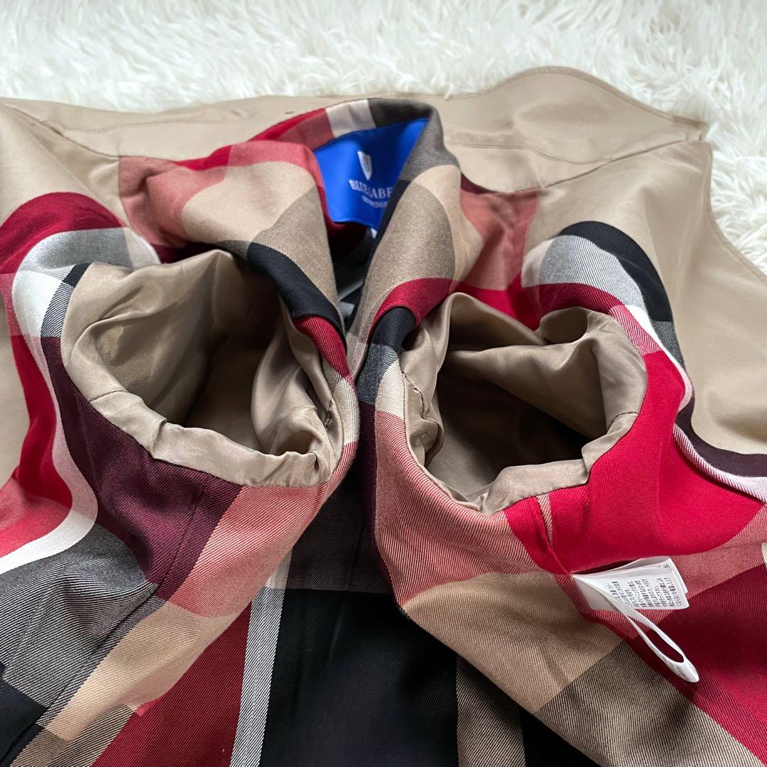 ブルーレーベルクレストブリッジベージュステンカラーコートCBチェックベルト付属