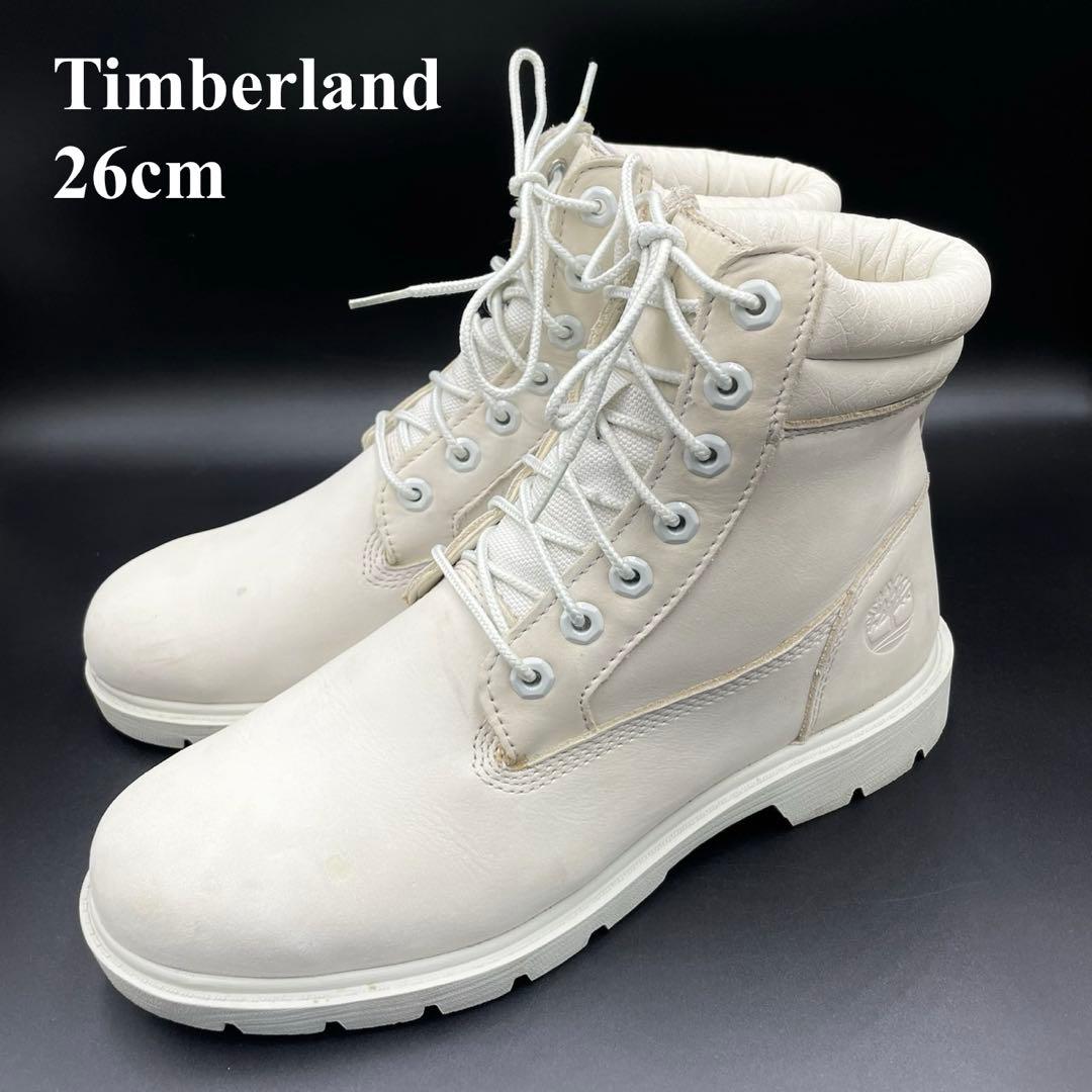 【希少】Timberland プレミアムブーツ ヌバックオールホワイト 26cm