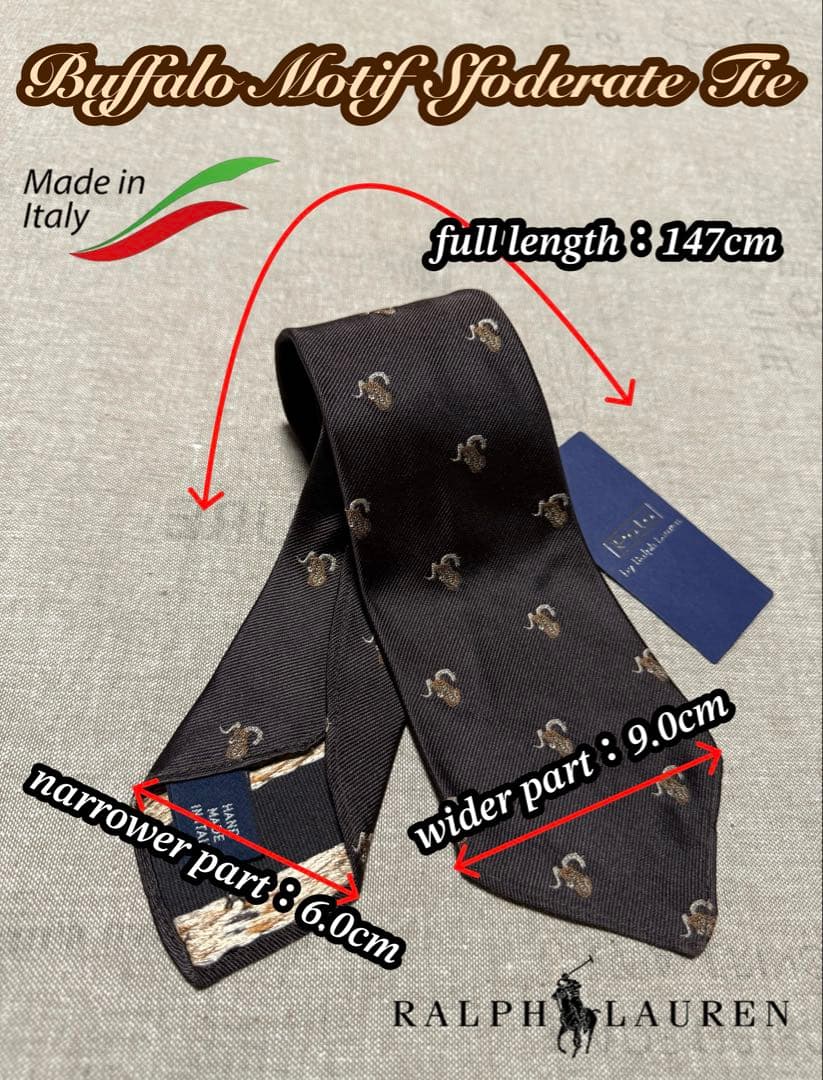 【新品】Ralph Lauren／スフォデラート／バッファロー柄／Italy製