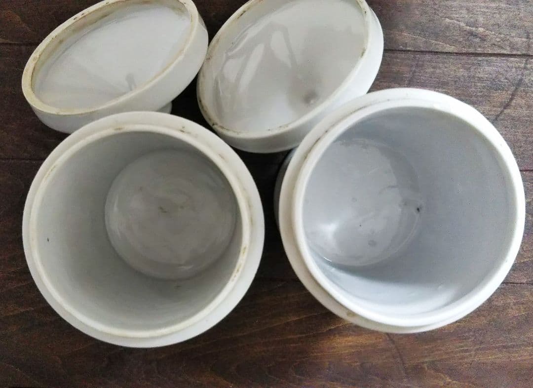 【希少】古い白磁の軟膏壺 薬瓶 ２つ アンティーク