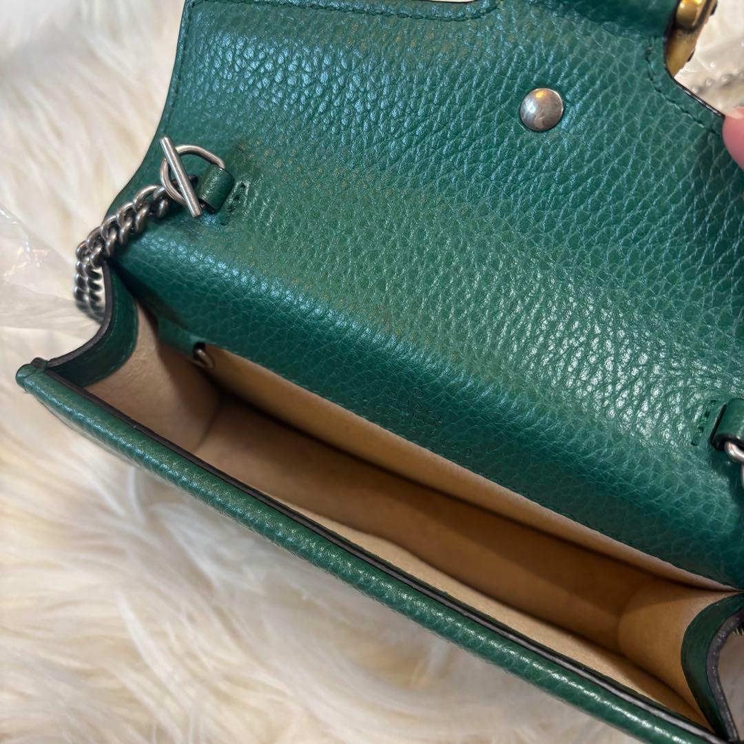【美品】GUCCI グッチ チェーンショルダーバッグ グリーン