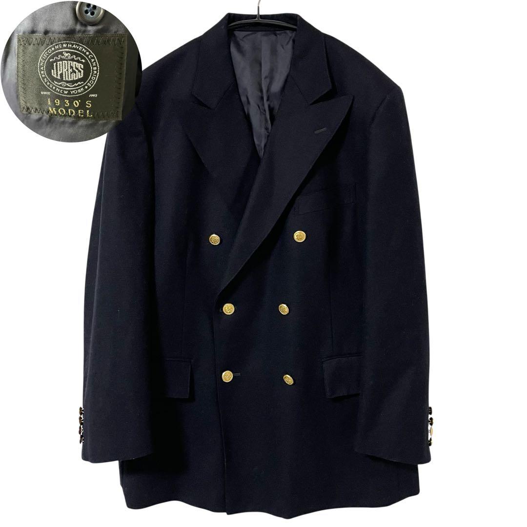 極美品 ジェイプレス 1930's 紺ブレ ダブルテーラードジャケット 金ボタン