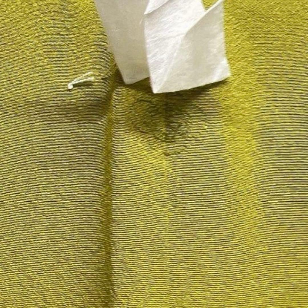 未着用　色無地　一つ紋　深い鶸色　着物　083a p