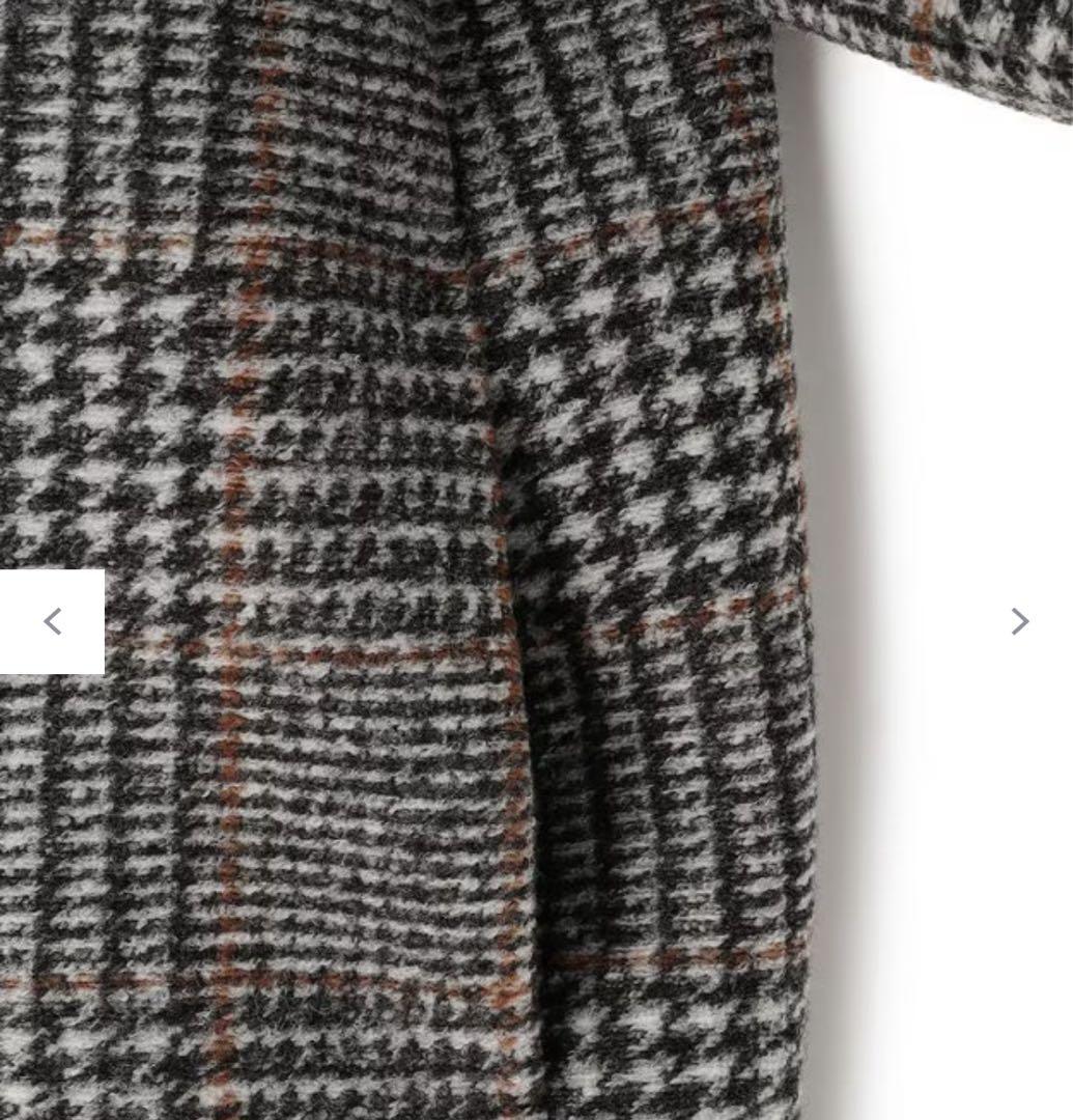 チェック柄 ノーカラージャケット グレー系