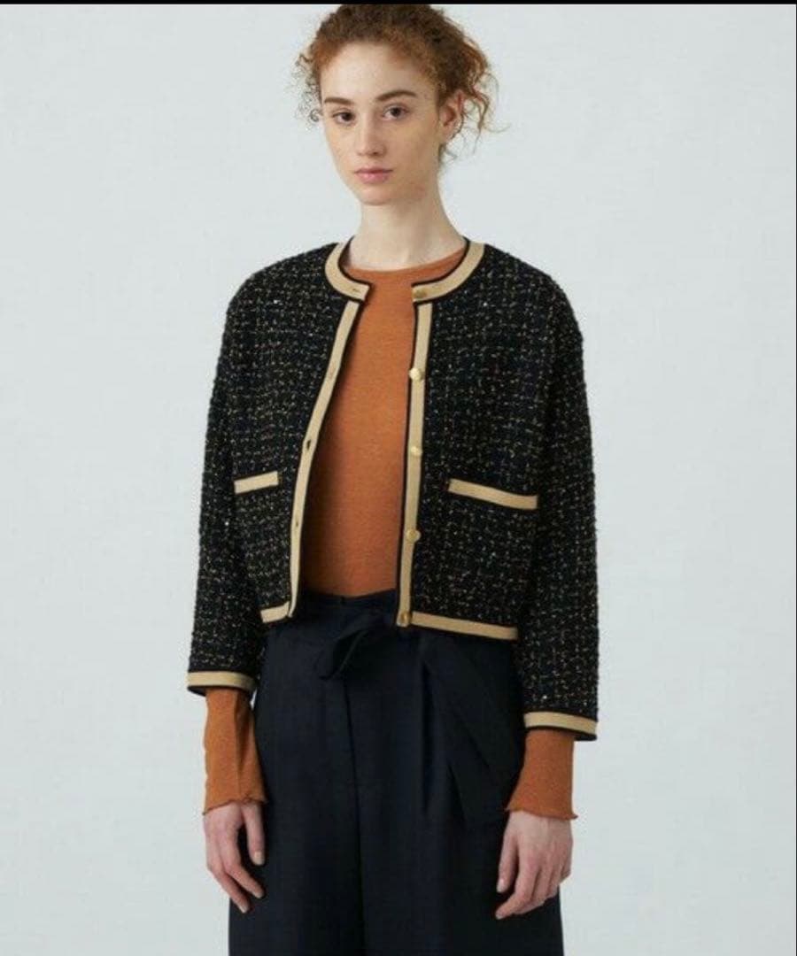 TOMORROWLAND ニットコンビツイード ノーカラージャケット　新品