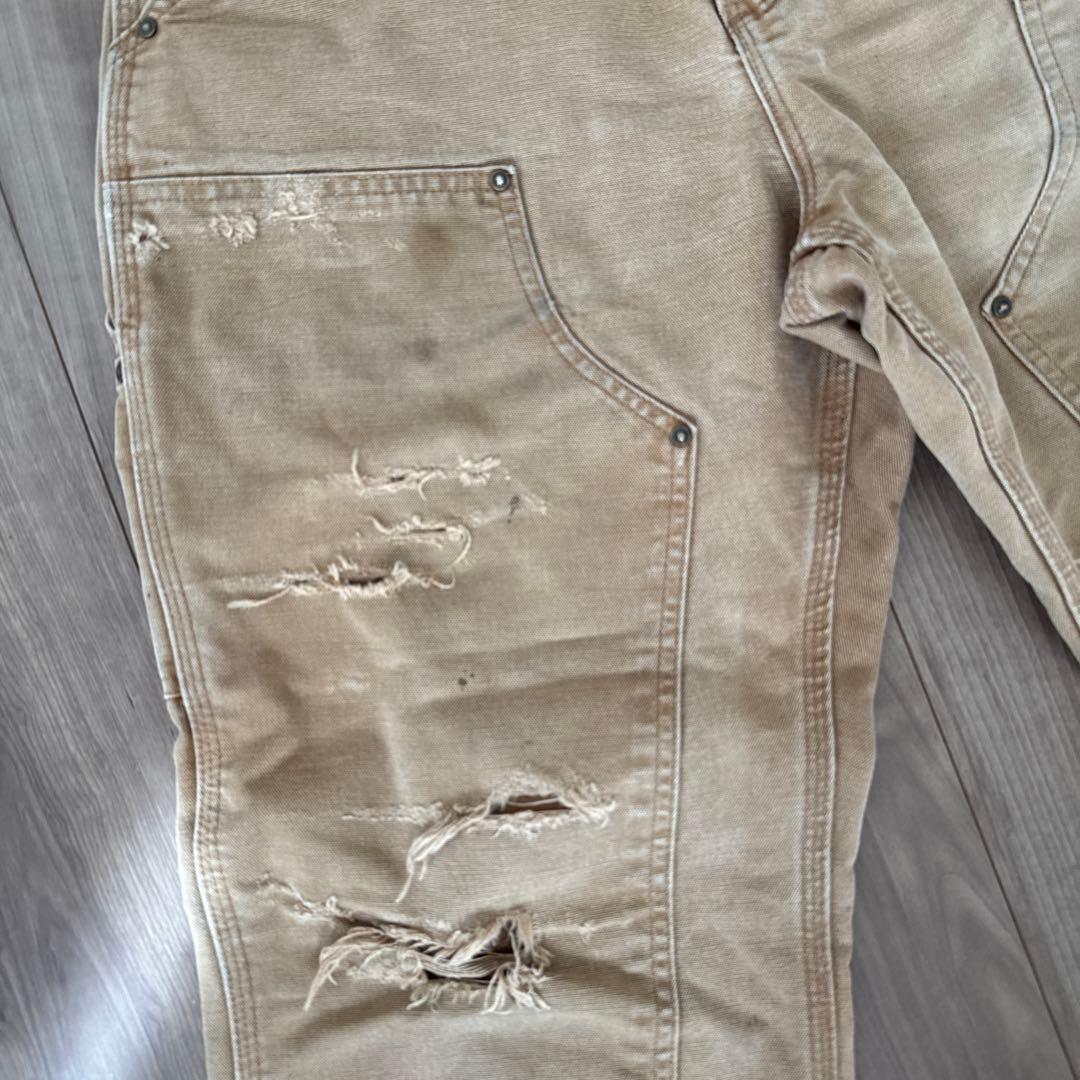 カーハート Carhartt ダブルニー フェード ボロ ダメージw33