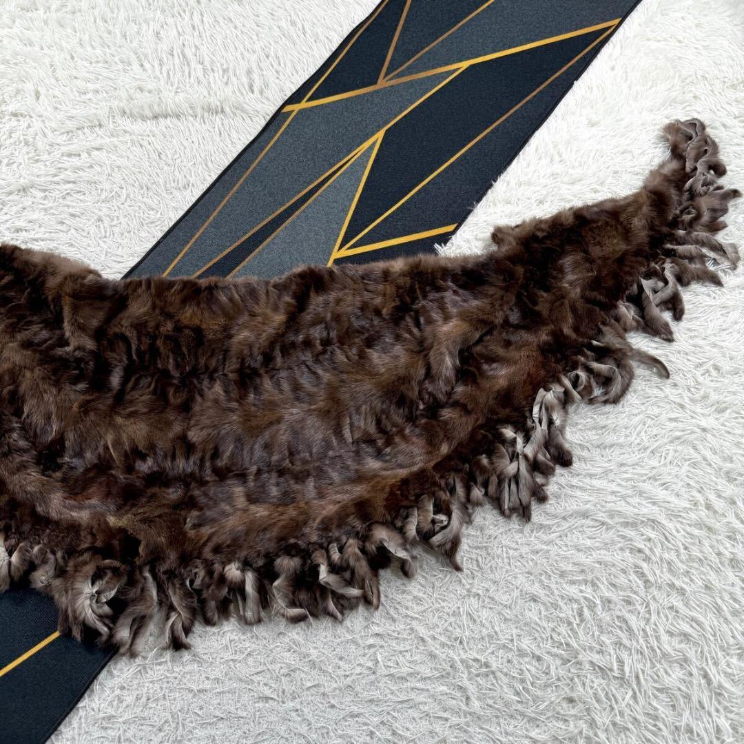 極美品 ロシアンセーブル ショール リアルファー 大判 毛並み◎なめし柔らか