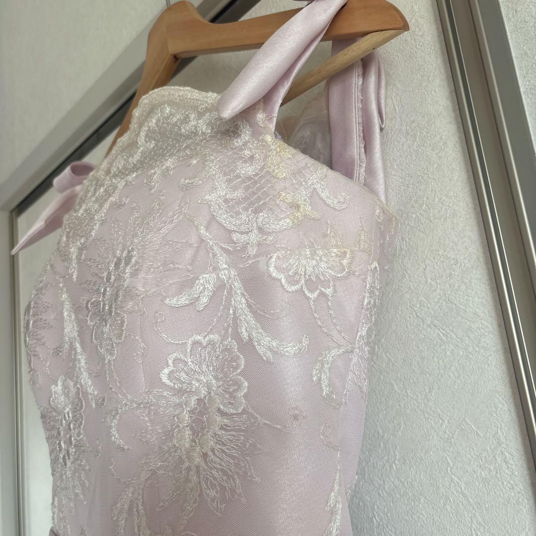 ribbon dress 9号 約Mサイズ(ウエディング結婚式発表会演奏会