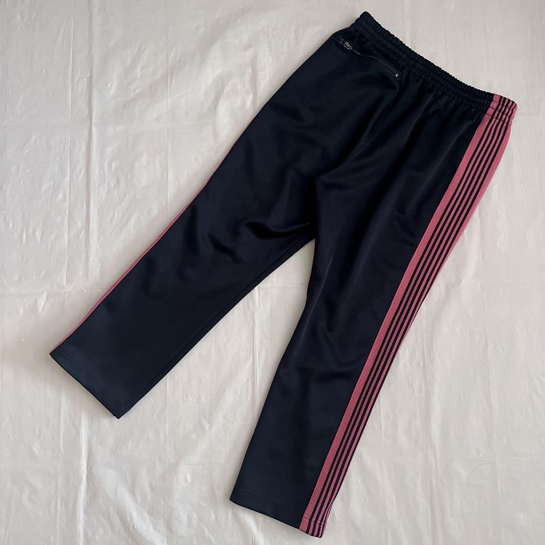 ニードルス　トラックパンツ　黒　ピンク　ナロー　needles
