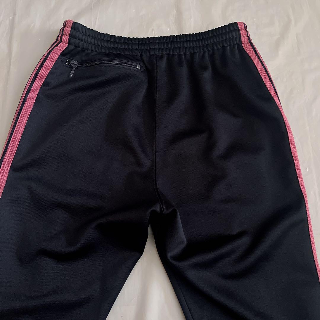 ニードルス　トラックパンツ　黒　ピンク　ナロー　needles