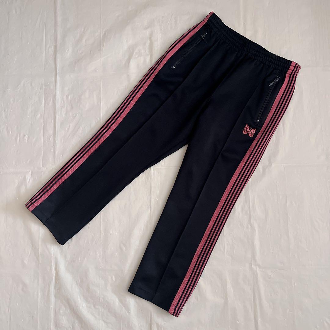 ニードルス　トラックパンツ　黒　ピンク　ナロー　needles