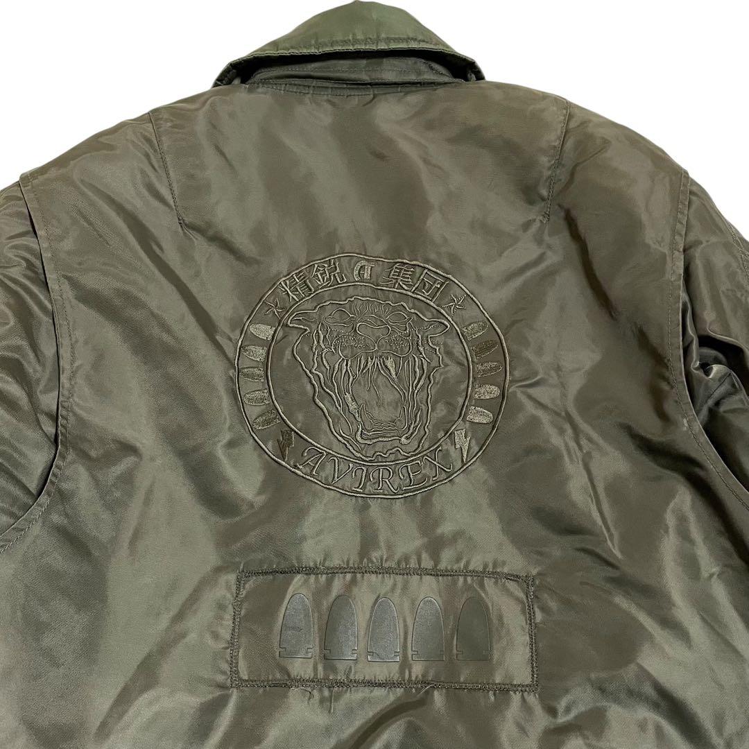 AVIREX　アヴィレックス　精鋭A集団　MA-1　虎　刺繍　襟付き　希少モデル