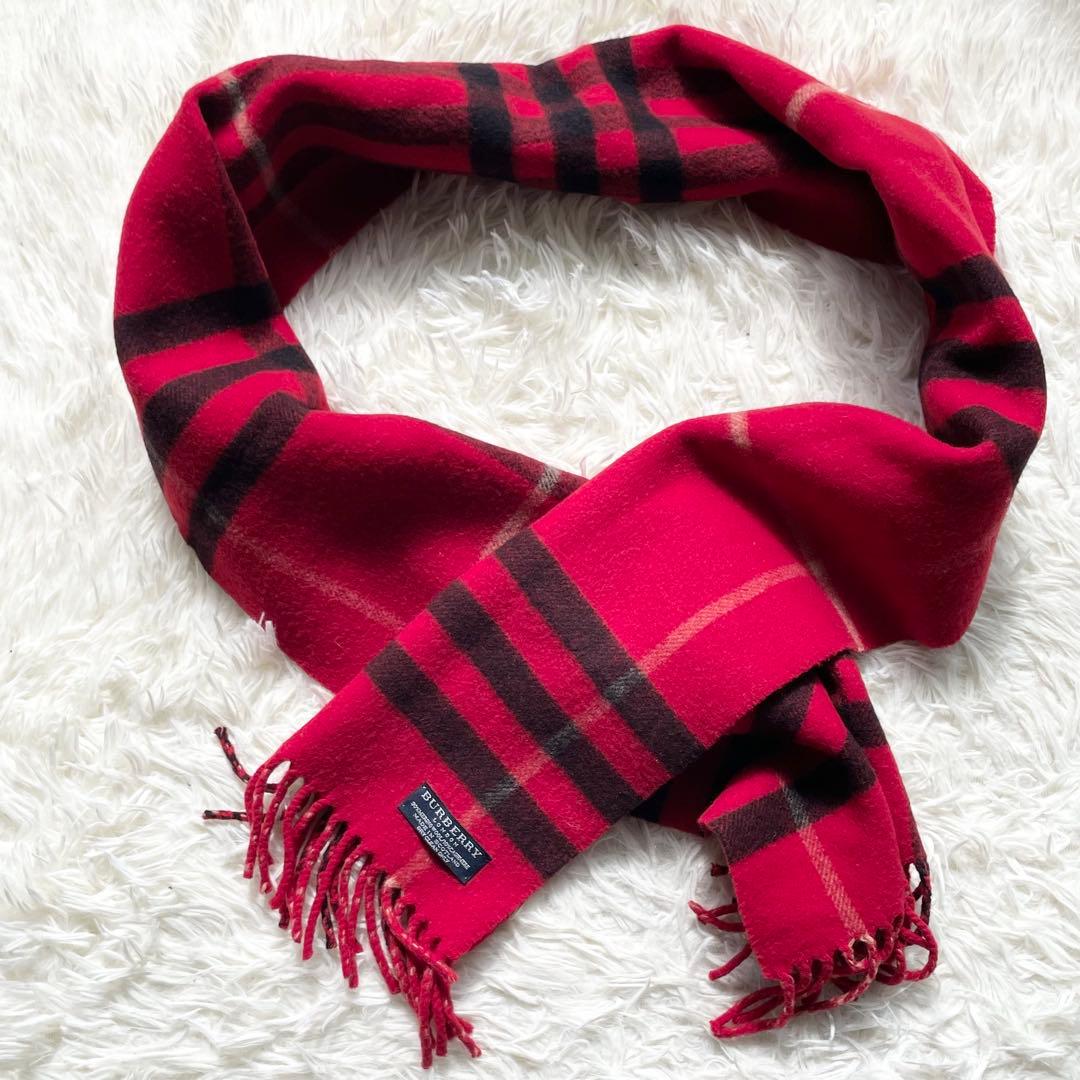 【Konatsu】Burberry バーバリー マフラー ウールカシミヤ