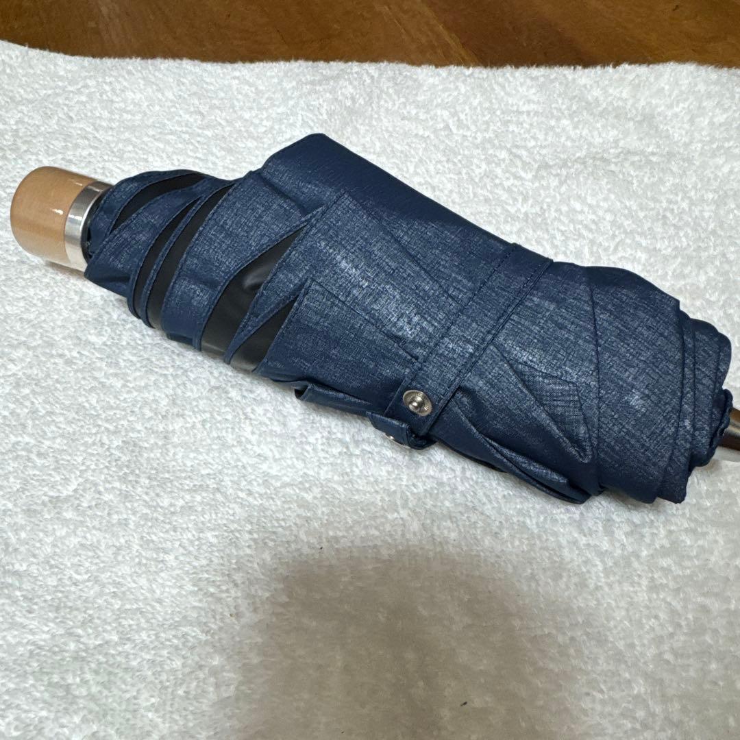 COKAGE+木手元50cm3段折りたたみ日傘 デニムブルー