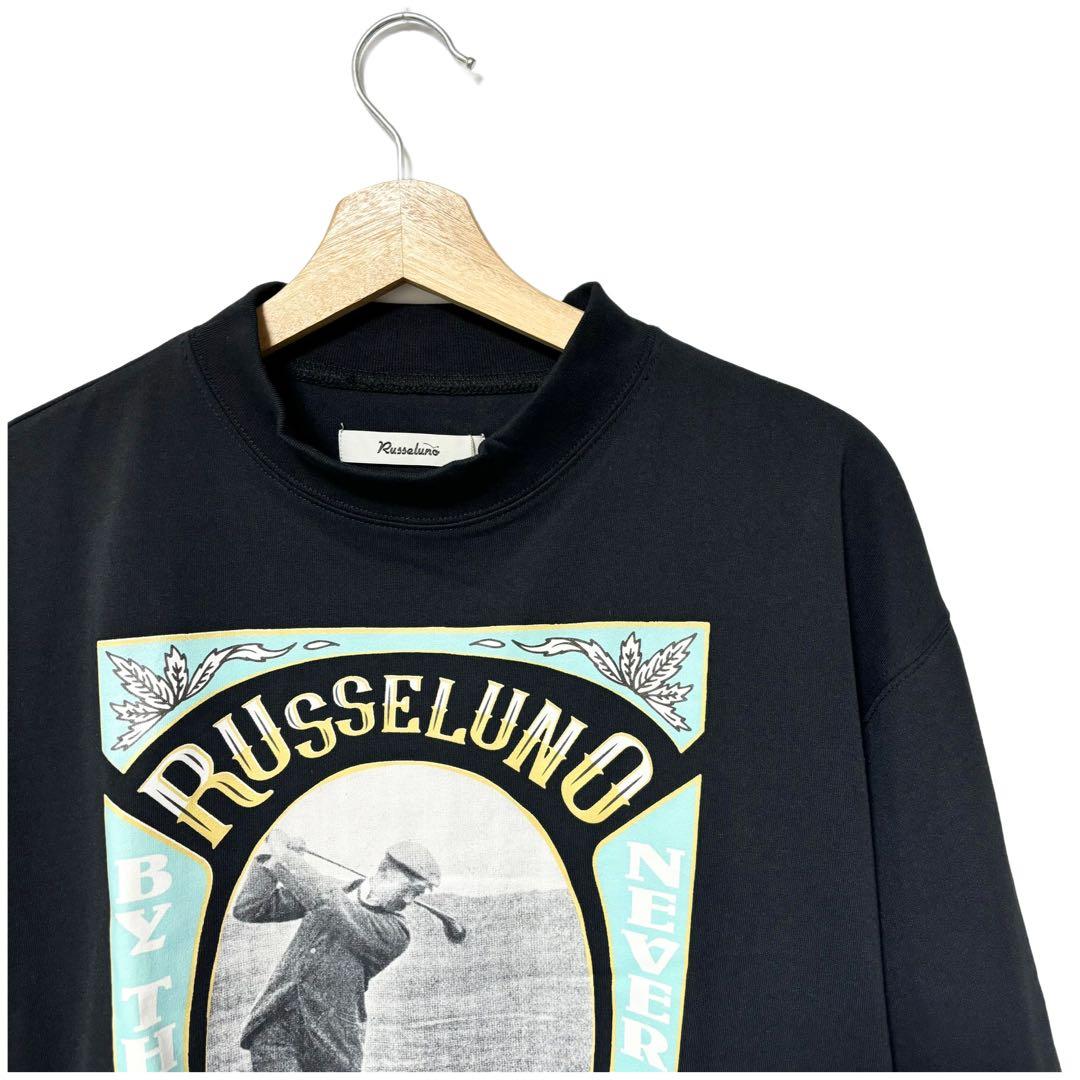 ラッセルノ ゴルフ レイヤード プリント モックネック L/S ブラック L 5