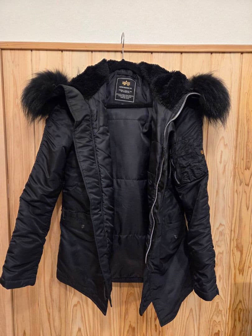 ​【極美品/爆量リアルファー】ALPHA N-3B タイトフルブラック Sサイズ