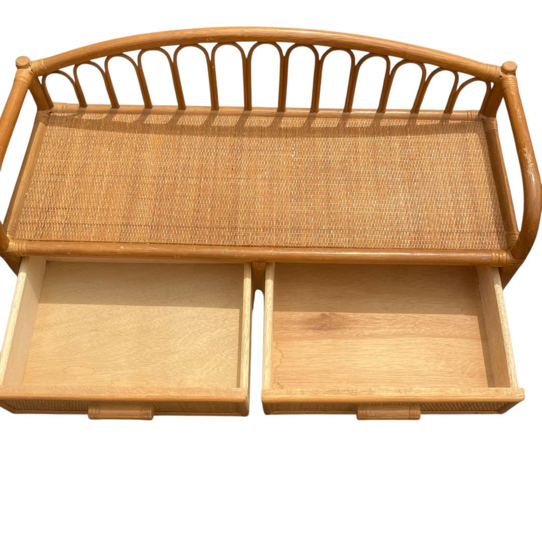 ラタンチェスト タンス　籐 ベンチ ビンテージ家具