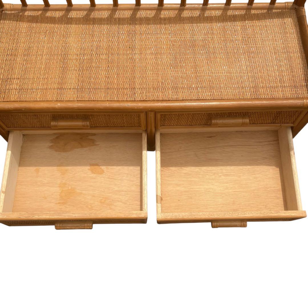 ラタンチェスト タンス　籐 ベンチ ビンテージ家具