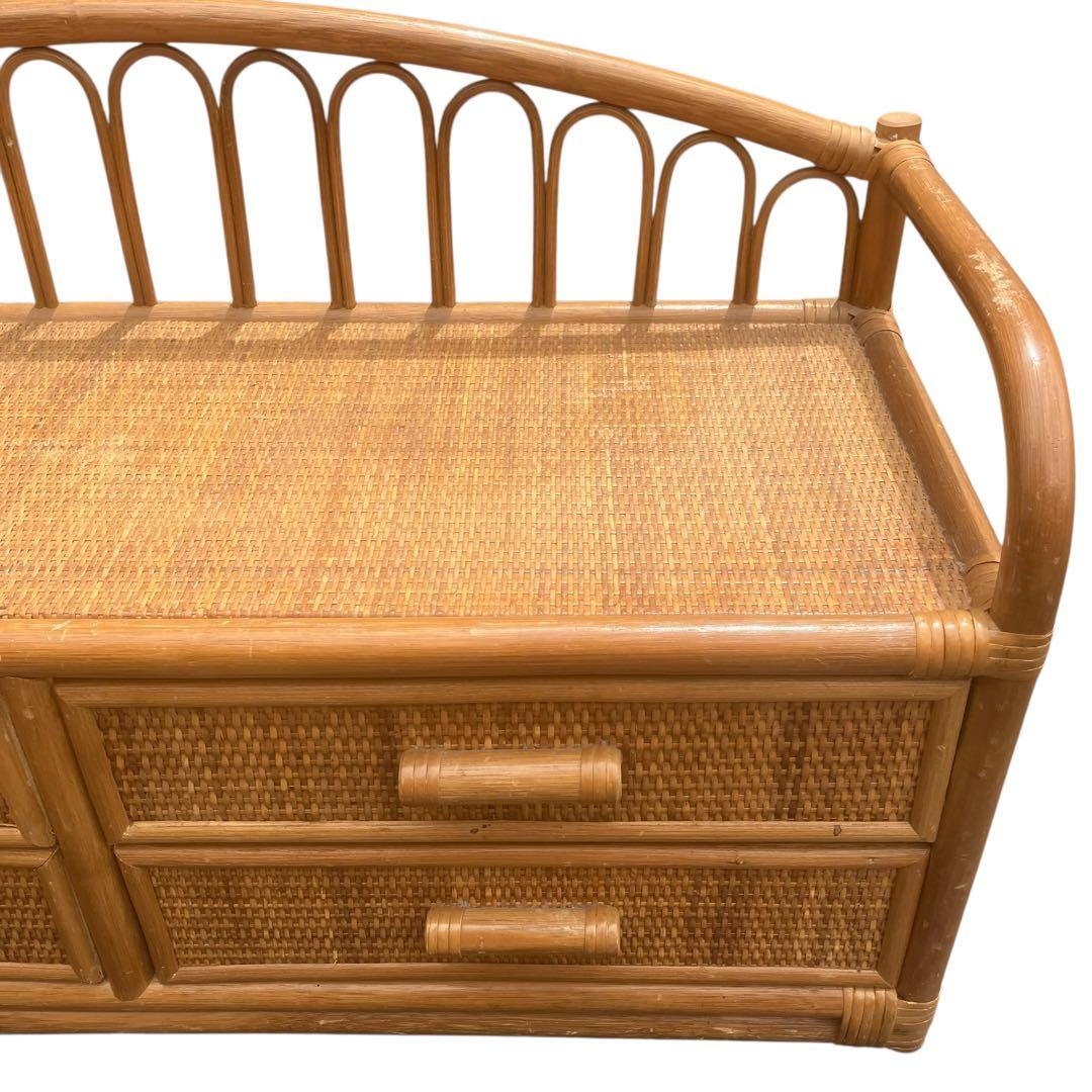 ラタンチェスト タンス　籐 ベンチ ビンテージ家具