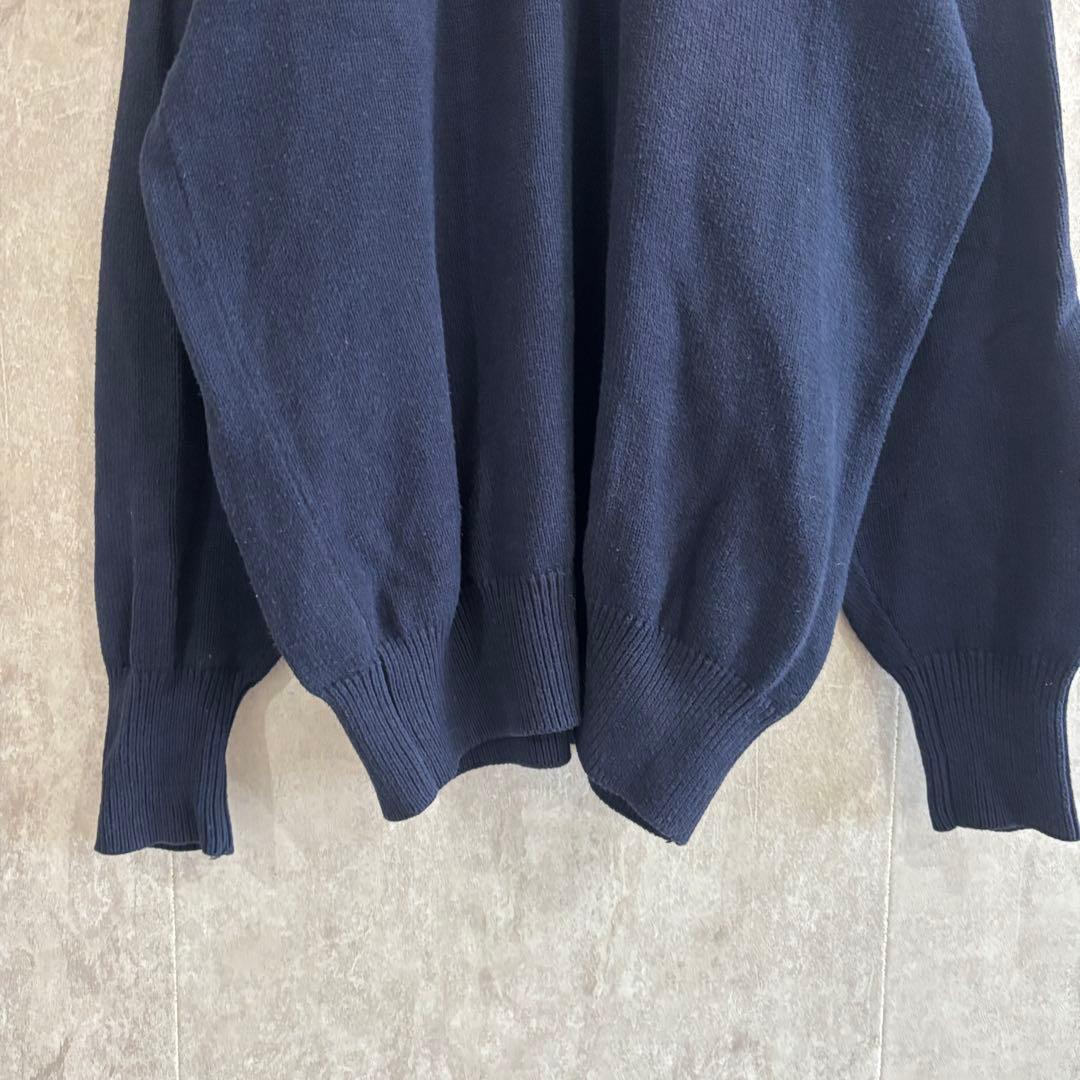 ラルフローレン ウール ニット セーター 襟付き ポロシャツ ネイビー L