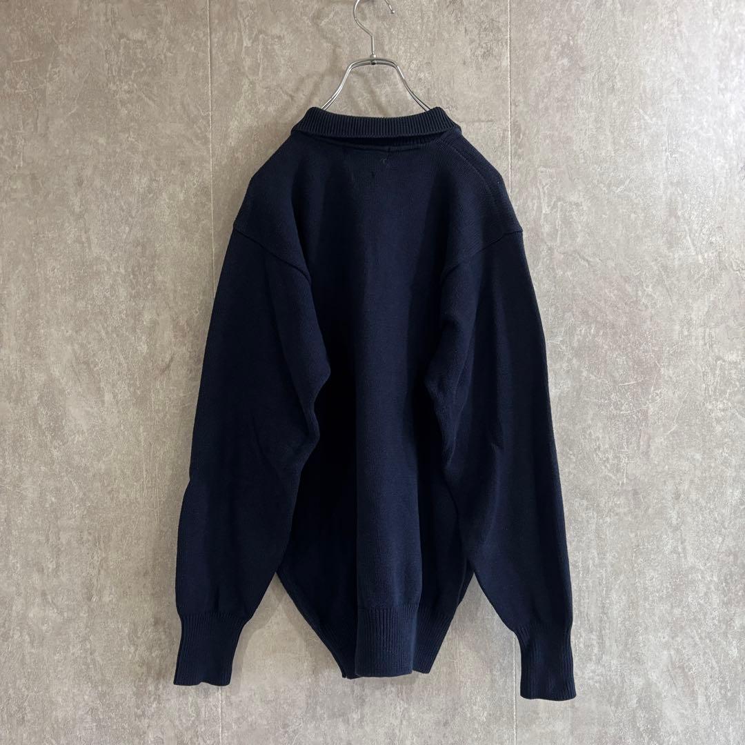 ラルフローレン ウール ニット セーター 襟付き ポロシャツ ネイビー L